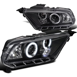 Spec-D přední čirá černá Dual Halo světla - Ford Mustang (10 - 14)