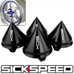 Sickspeed ozdobné hroty / středové krytky na kola - černé