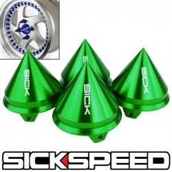 Sickspeed ozdobné hroty / středové krytky na kola - zelené