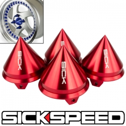 Sickspeed ozdobné hroty / středové krytky na kola - červené