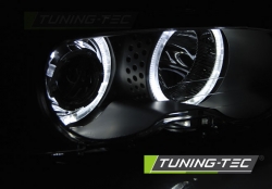 Tuning-Tec přední čirá světla LED Angel Eyes Black - BMW 3 E46 Coupe / Cabrio (99 - 03)