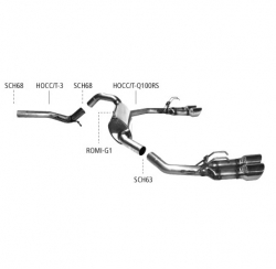 Bastuck axleback výfukový systém ECE - Honda Civic 9G Type-R FK2 (15+)